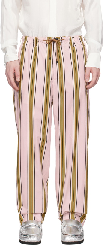 Photo: Dries Van Noten Pink Striped Trousers