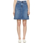 Acne Studios Bla Konst Blue Denim Shadow Miniskirt