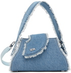 GCDS Blue Comma Small Denim Bag