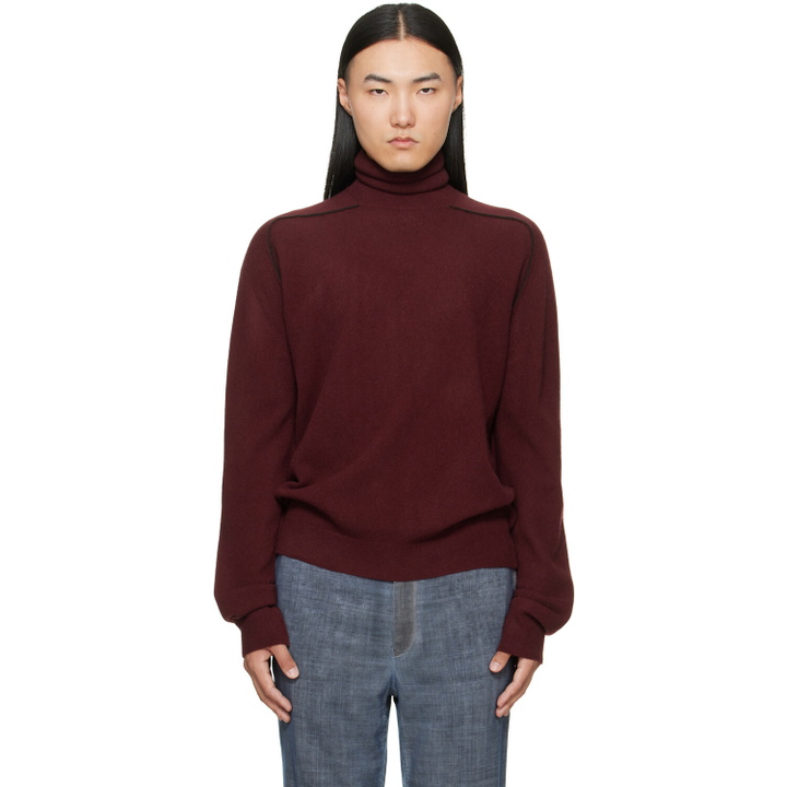 Photo: Maison Margiela Burgundy Virgin Wool Turtleneck