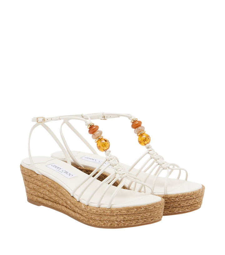 Photo: Jimmy Choo Lemi embellished leather wedge sandals