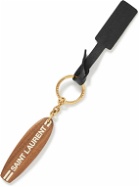 SAINT LAURENT - Surf Logo-Print Wood and Brass Key Ring - Brown