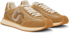 Dolce&Gabbana Tan & Beige Mixed-Material 'DG' Cushion Sneakers