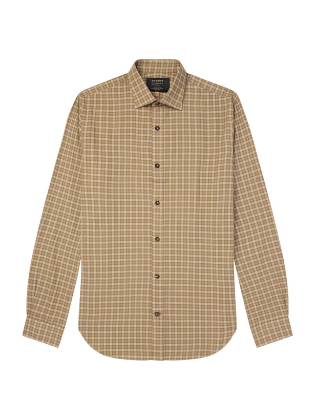 Photo: Purdey - Checked Cotton Shirt - Neutrals