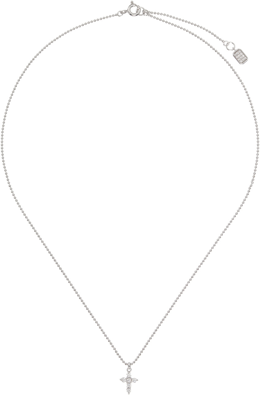 ●●NUMBERING●●Round Brilliant Small Cross Neckless #3719 Numbering Silver #3719 Round Brilliant Small Cross Necklace
