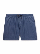 Agnona - Straight-Leg Mid-Length Printed Swim Shorts - Blue