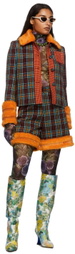 SHUTING QIU SSENSE Exclusive Burgundy & Orange Tailored Faux-Fur Shorts