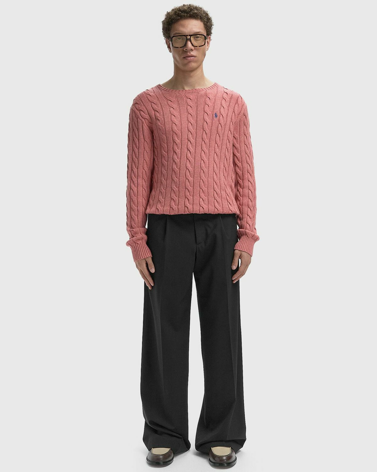 032c WIDE LEG SUIT TROUSERS Black Mens Casual Pant