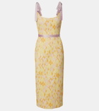 Markarian Acacia embroidered brocade corset dress