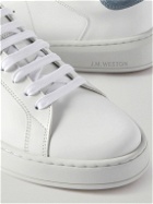 J.M. Weston - Suede-Trimmed Leather Sneakers - White