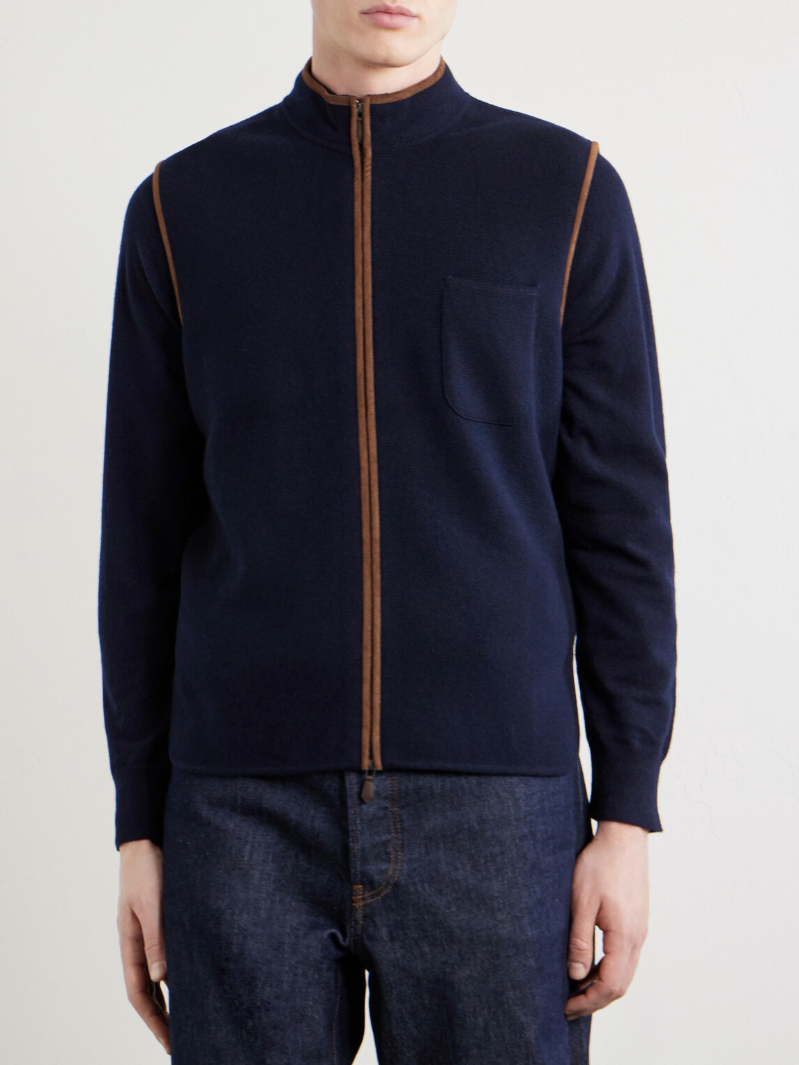 N.PEAL - Shaftsbury Organic Cashmere Gilet - Blue