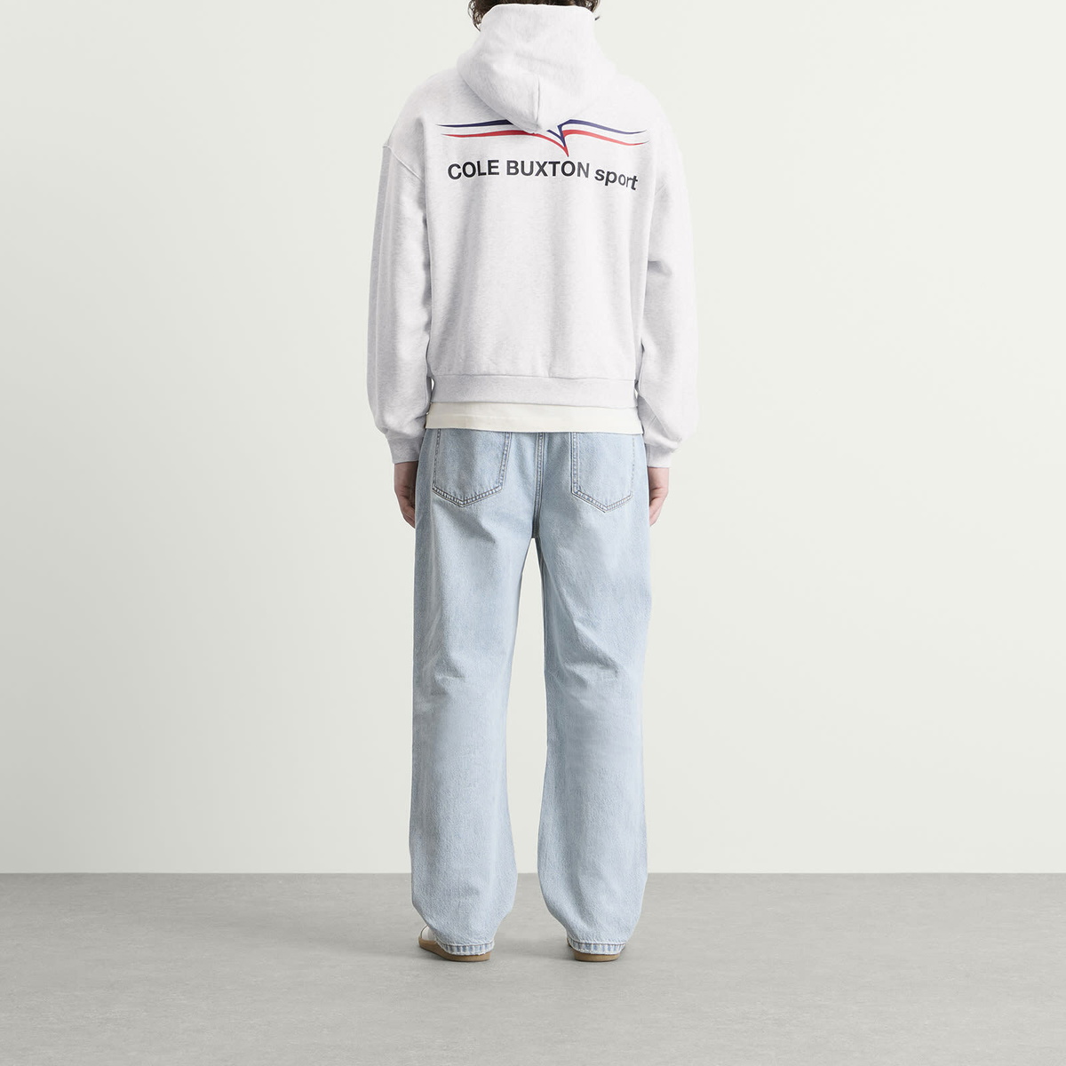 Cole Buxton Men's Sport Zipped Hoodie in Light Grey Marl