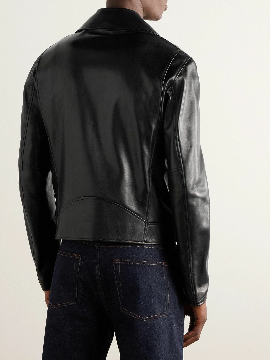 Versace - Leather Biker Jacket - Black