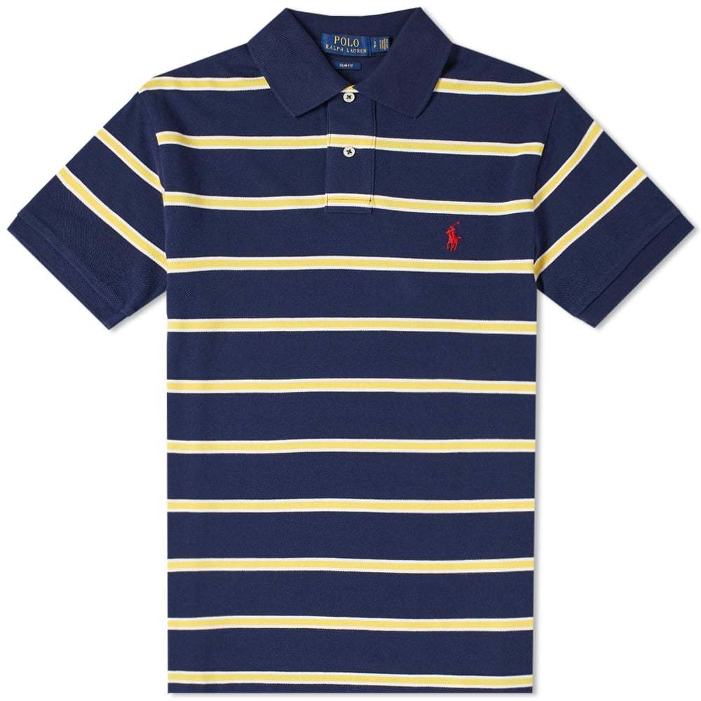 Polo Ralph Lauren Slim Fit Stripe Polo Blue Polo Ralph Lauren
