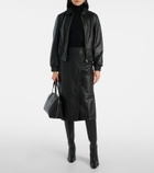 Yves Salomon Leather midi skirt