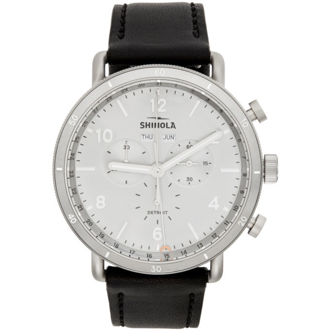 Photo: Shinola Silver and Black The Canfield Sport 45mm Watch