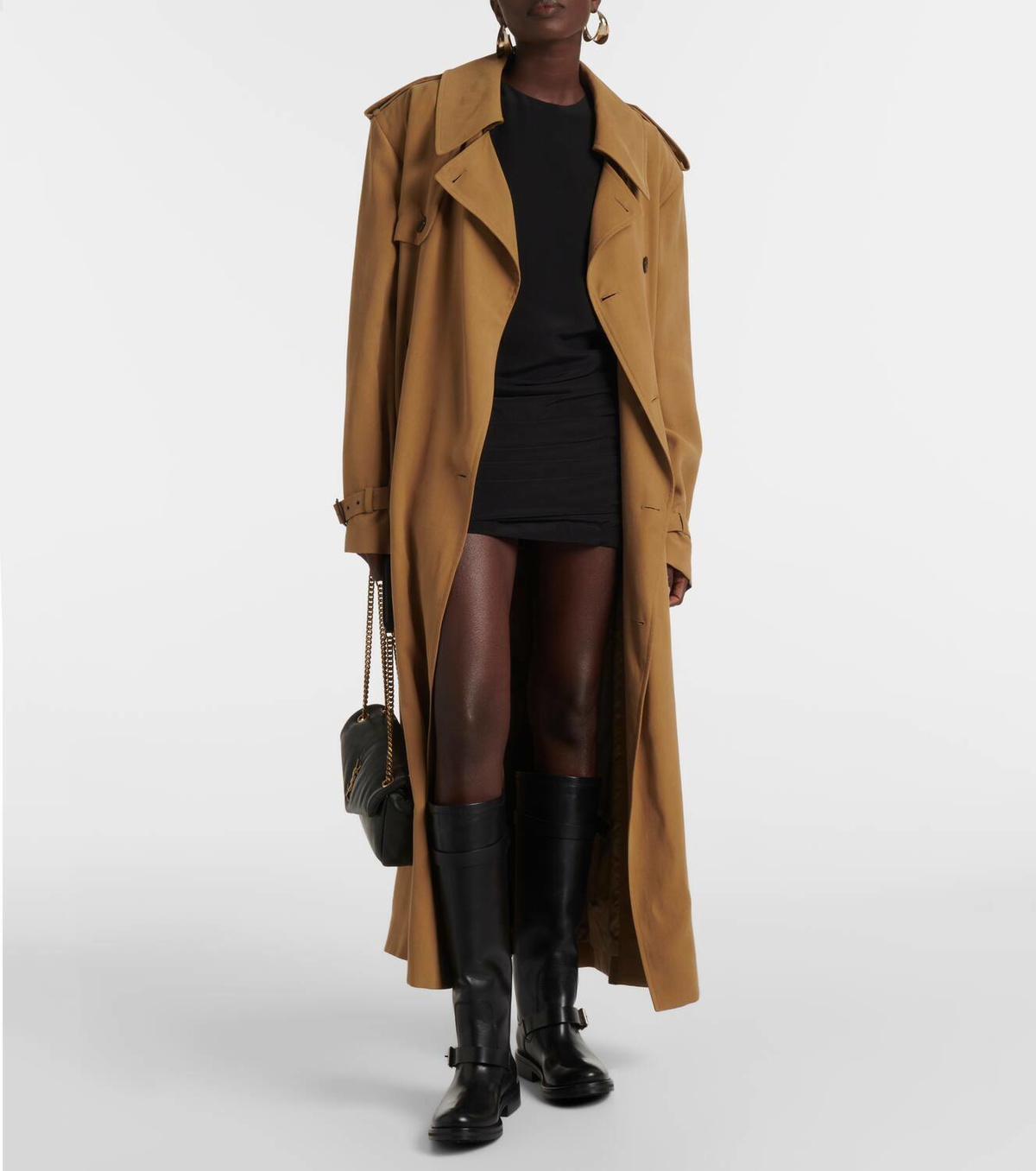【関税＆送料込み】Saint Laurent River Leather Boots Saint Laurent River leather knee-high biker boots Saint Laurent