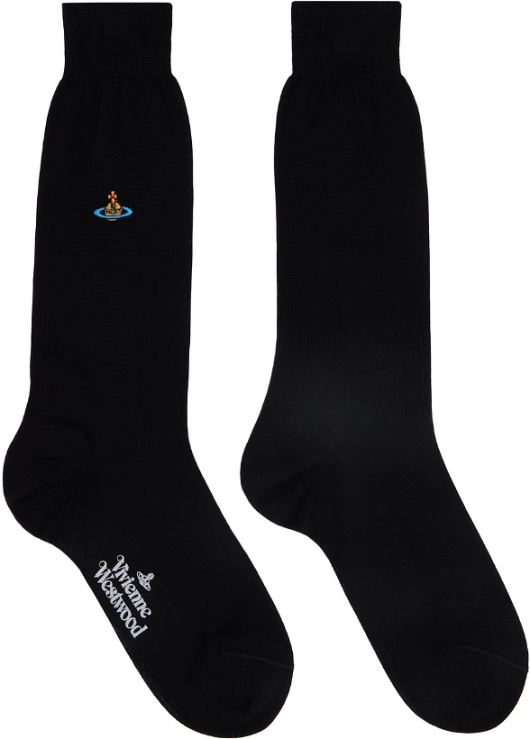 Photo: Vivienne Westwood Black Uni Color Plain Socks