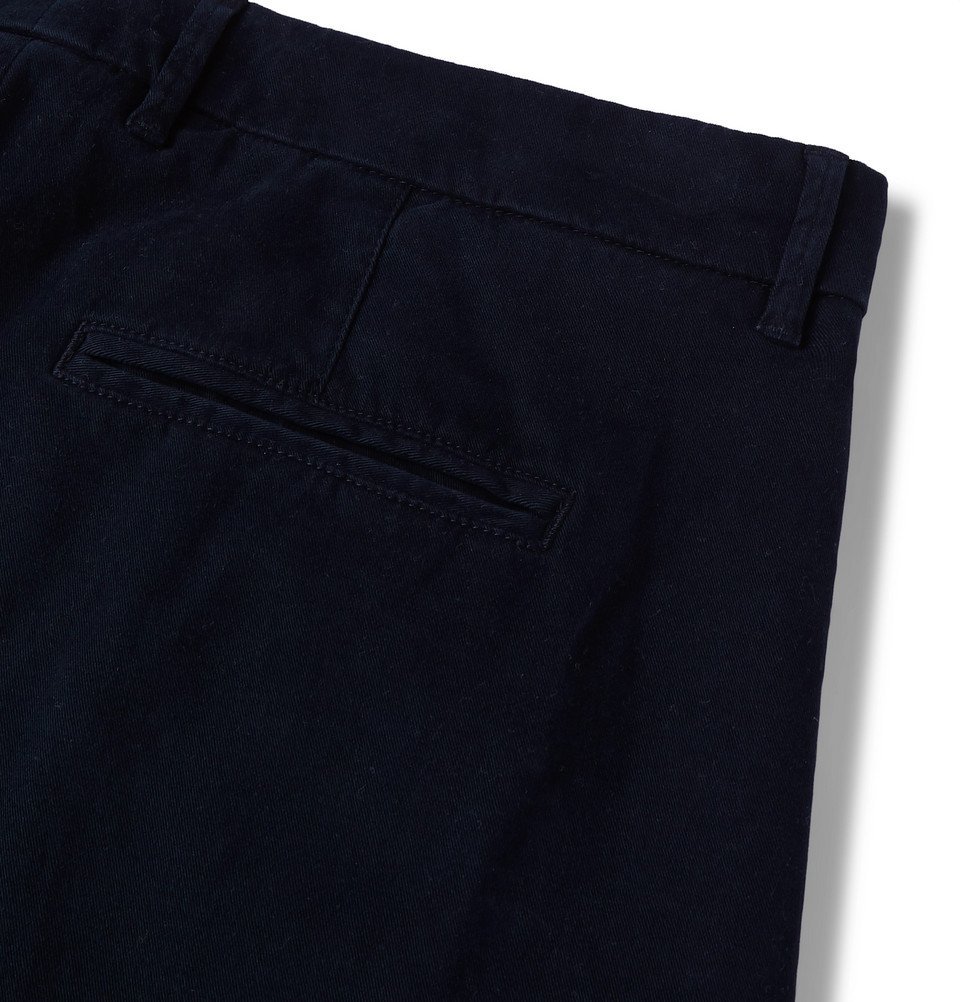 Light Gabardine Stretch Bing Court Trousers in Navy