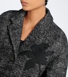 Erdem Cropped embroidered wool-blend jacket