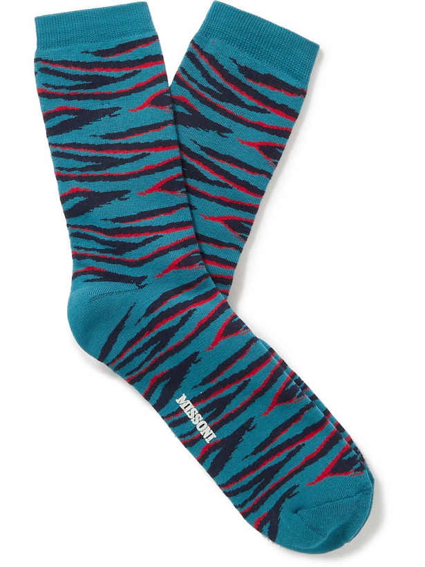 Photo: Missoni - Cotton-Blend Jacquard Socks - Multi