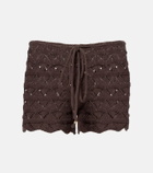 Bananhot Mina open-knit cotton-blend shorts