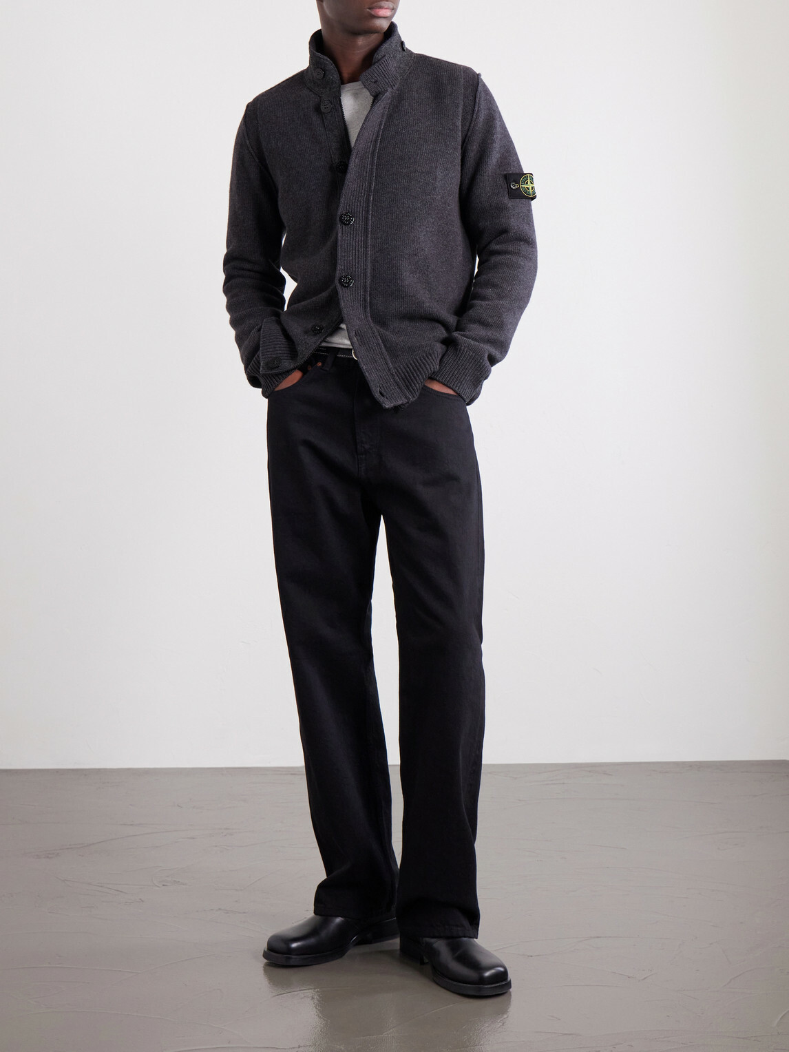 Stone Island - Virgin Wool-Blend Cardigan - Gray