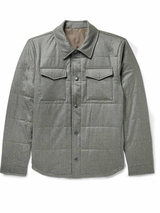 Photo: Canali - Reversible Quilted Padded Wool and Cashmere-Blend Jacket - Gray