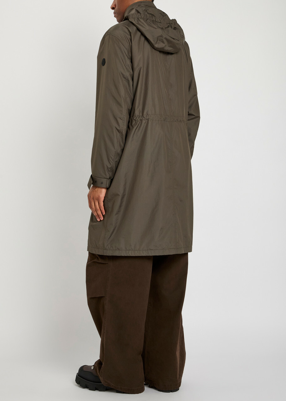 Moncler Alisa Hooded Shell Parka Coat Dark Brown