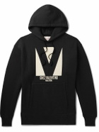 Valentino Garavani - Logo-Print Cotton-Jersey Hoodie - Black