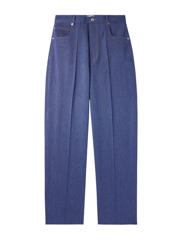 Photo: Bottega Veneta - Wool and Cotton-Blend Drill Trousers - Blue