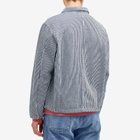 Dubbleware Men's Amherst Hickory Stripe Chore Jacket in White/Indigo
