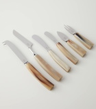Brunello Cucinelli Horn and stainless steel cheese cutlery set