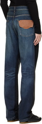 Maison MIHARA YASUHIRO Black & Blue Front Coated Denim Jeans