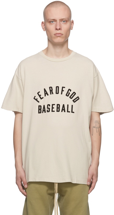 Photo: Fear of God Beige 'Baseball' T-Shirt