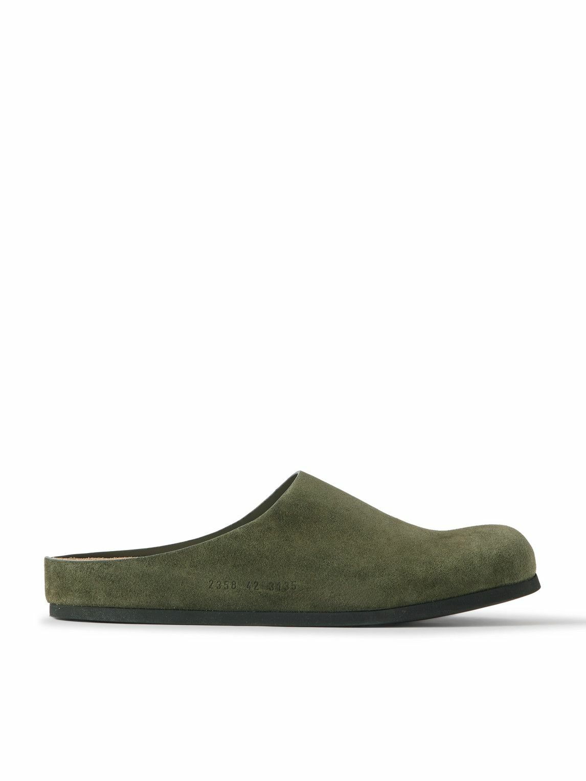 Common Projects - Logo-Debossed Suede Clogs - Green