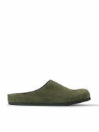 Common Projects - Logo-Debossed Suede Clogs - Green