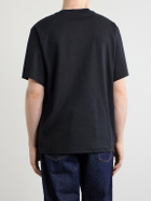 Burberry - Logo-Embroidered Cotton-Jersey T-Shirt - Black