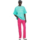 We11done Pink Embossed Semi-Boot Cut Trouser