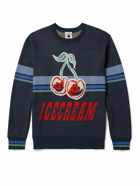 ICECREAM - Intarsia Cotton and Wool-Blend Sweater - Blue