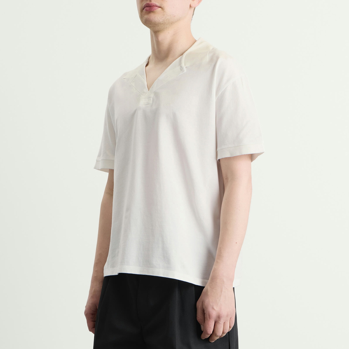 Maison Margiela Men's Taped Polo Shirt in Off White