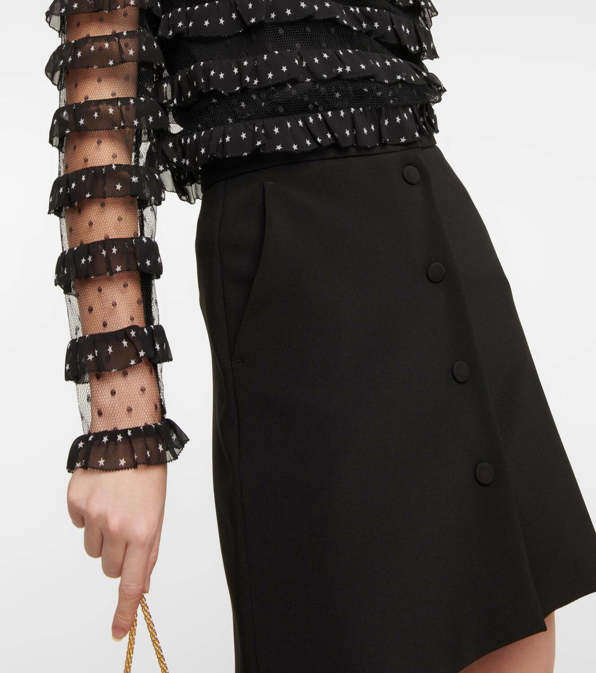 REDValentino Point d'esprit tulle and georgette blouse