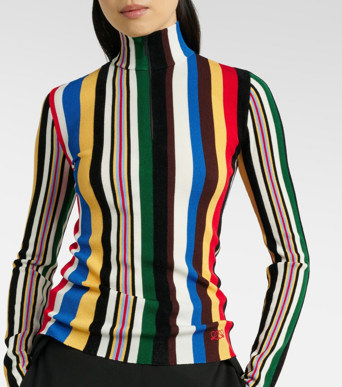 Loewe Striped half-zip sweater