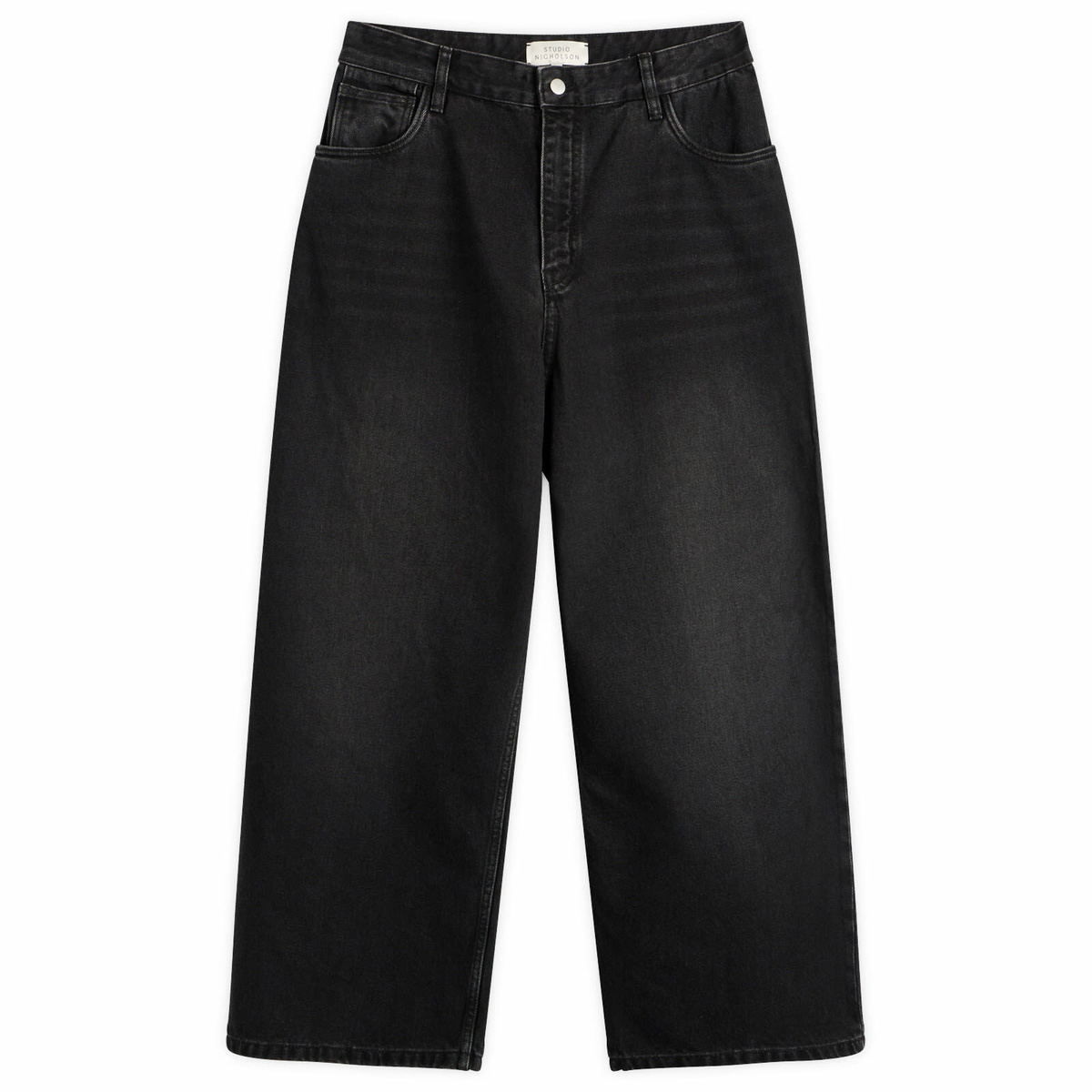 Studio Nicholson Men's Paolo Denim Volume Jeans in Washed Black
