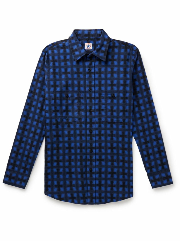 Photo: Randy's Garments - Checked Brushed-Cotton Shirt - Blue