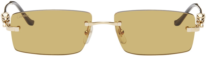 Photo: Cartier Gold 'Panthère de Cartier' Sunglasses