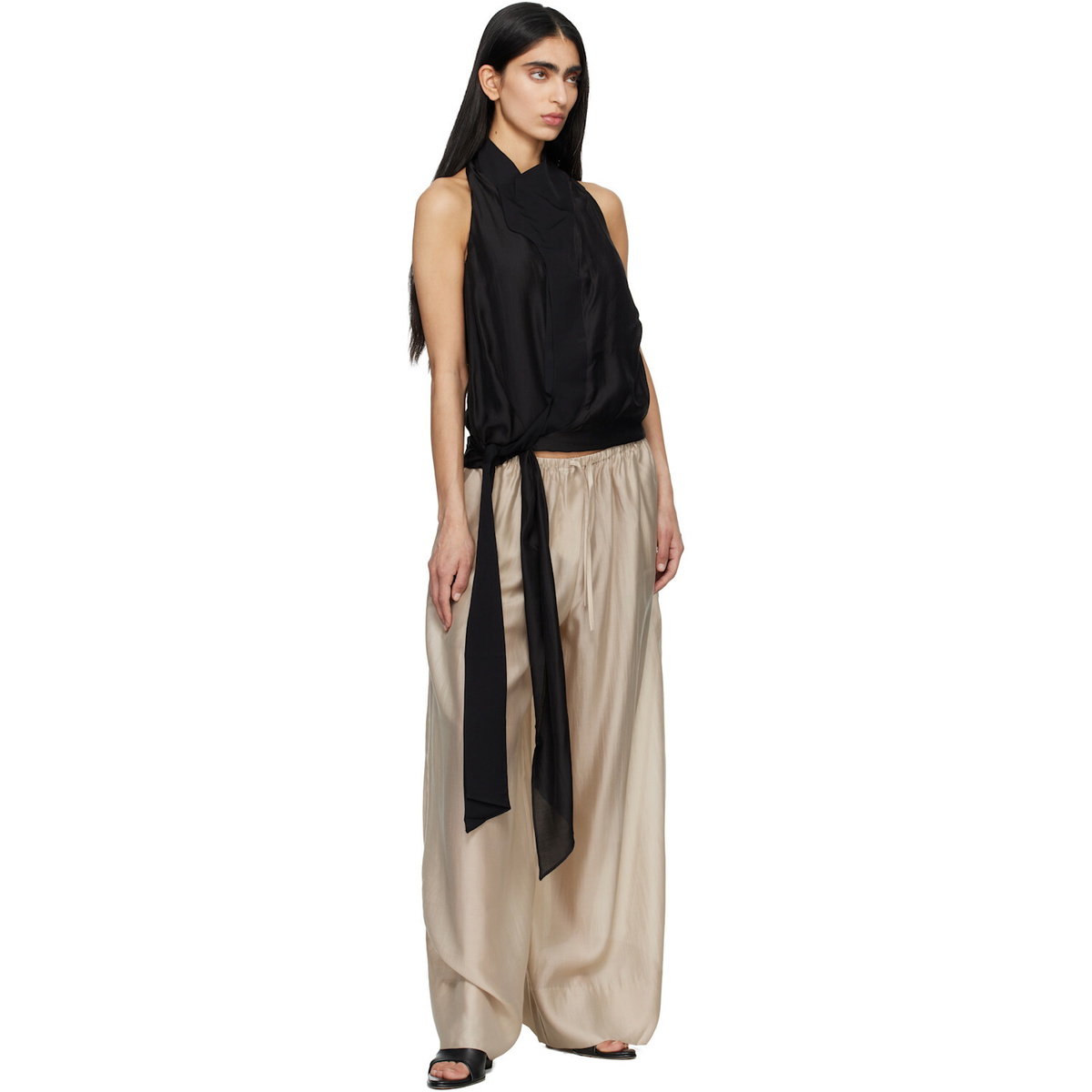 Entire Studios Beige Vento Wide Leg Trousers