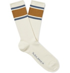 Nudie Jeans - Amundsson Striped Organic Stretch Cotton-Blend Socks - Neutrals