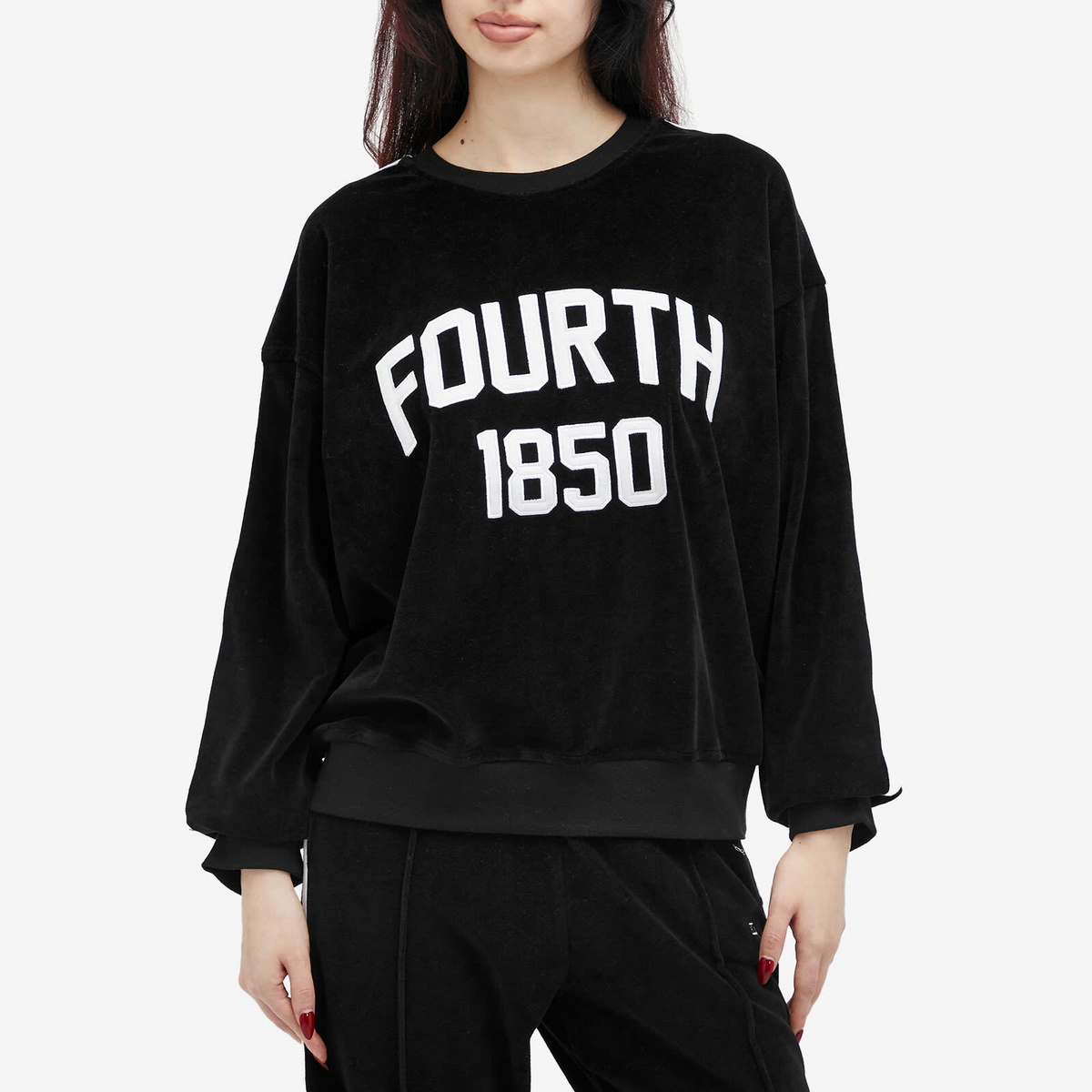 4th & Reckless Women's Cadie Velour Sweatshirt in Black
