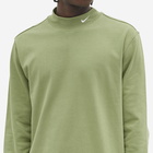 Nike Men's Life Mock Neck T-Shirt in Oil Green/White